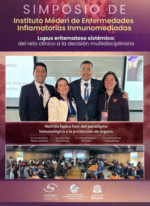 Nefritis Lúpica Hoy Del Paradigma Inmunológico a la Protección de Órgano - Méderi Especialistas en medicina interna, reumatología y nefrología durante la conferencia sobre nefritis lúpica en el simposio de Méderi
